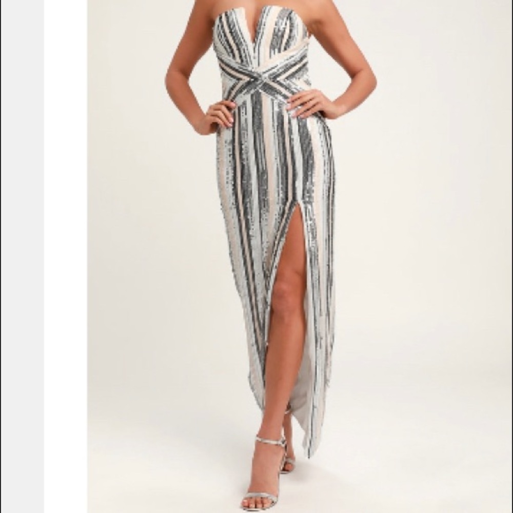 Multi Color Sequence Long Dress Size Small